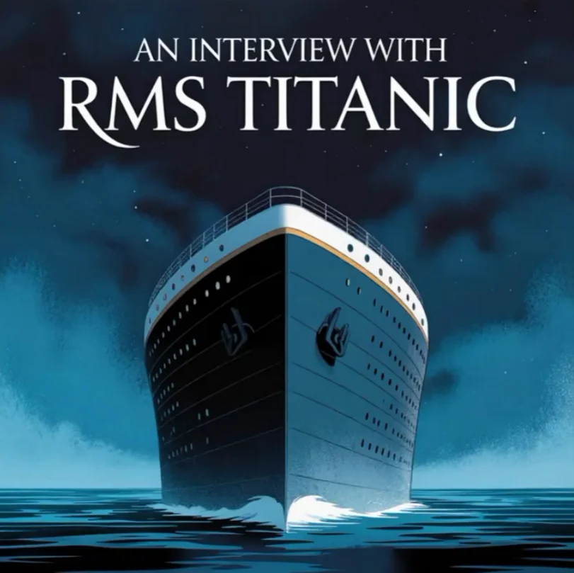 An Interview with RMS Titanic: illustration of the ship at sea